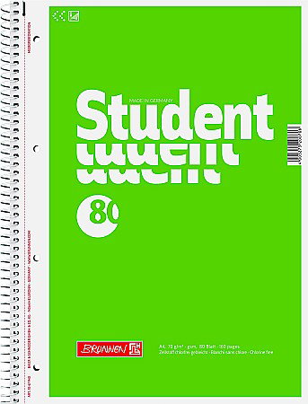 Caiete - BR CAIET A4 80F SPIRA SI  PERFORATII VERDE VELIN 67940