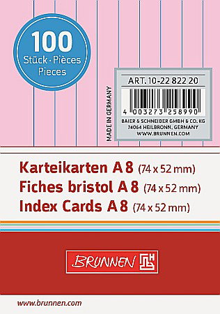 Indecsi autoadezivi, pagemarkere - BR INDEX CARD A8 100/SET ROSU DR 2282220