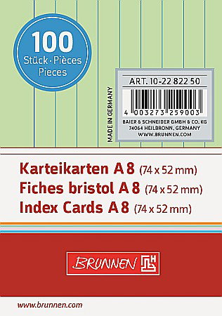 Indecsi autoadezivi, pagemarkere - BR INDEX CARD A8 100/SET VERDE DR 2282250