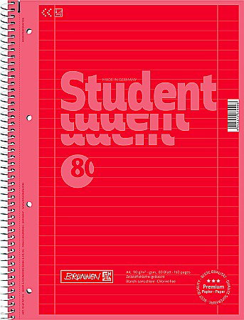 BR CAIET A4 80F SPIRA SI PERFORATII  ROSU COLOR CODE  LINII 67927123 [0]