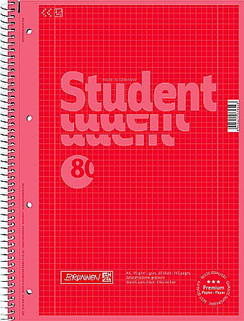 Caiete - CAIET A4 80F SPIRA SI PERFORATII ROSU COLOR CODE PATRATELE 67928123