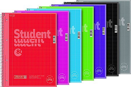 CAIET A4 80F SPIRA SI PERFORATII ROSU COLOR CODE PATRATELE 67928123 [1]