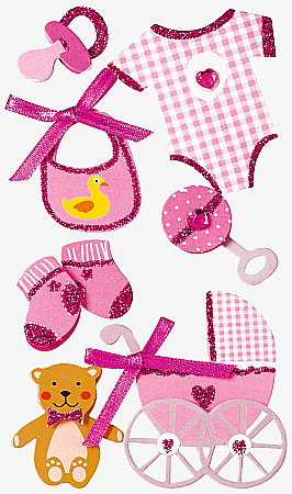 Stickere Decorative - KP STICKER DECOR 7.5*16.5CM BABY GIRL I 7 PCS 3780628