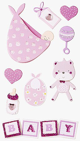 KP STICKER DECOR 7.5*16.5CM BABY GIRL II 9 PCS 3780630 [0]