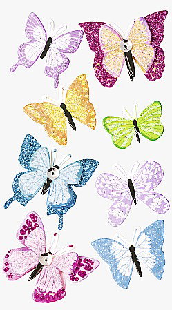 Accesorii decorative pentru flori - KP STICKER DECOR 7.5*16.5CM FLUTURI II 8 PCS 3780688