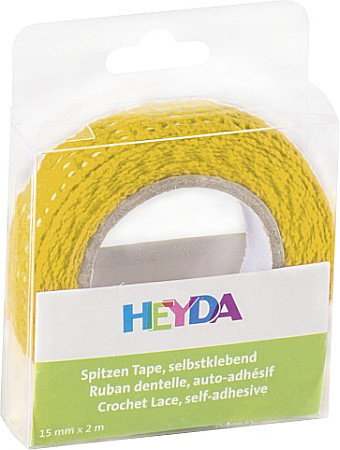 Snur dantela pentru flori - KP BANDA DECOR DANTELA AUTOADEZIVA 15MM*2M HEYDA GALBENA 3584510