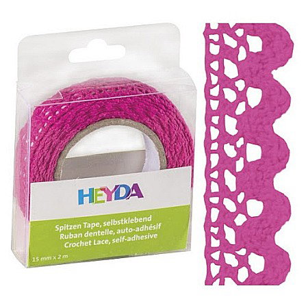 Snur dantela pentru flori - KP BANDA DECOR DANTELA AUTOADEZIVA 15MM*2M HEYDA ROZ 3584564