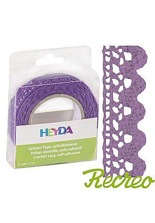 Snur dantela pentru flori - KP BANDA DECOR DANTELA AUTOADEZIVA 15MM*2M HEYDA LAVANDA 3584566