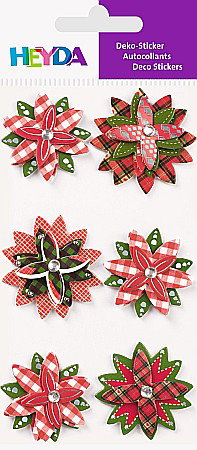 KP STICKER DECOR 7.5*16.5CM FLORI DE CRACIUN 6PCS 3780721 [1]
