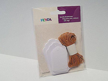 Fundite/ Etichete Cadou - KP ETICHETE DREPTUNGHIULARE CADOU 4.7-6.2-7CM 30/SET ALBE + SNUR 4870733