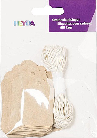 Fundite/ Etichete Cadou - KP ETICHETE DREPTUNGHIULARE CADOU 4.7-6.2-7CM 30/SET NATUR + SNUR 4870735