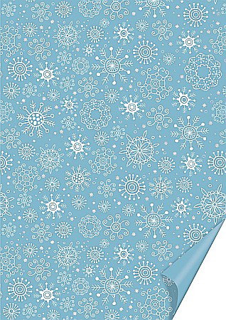 Carton Decor/ Hartie decor Craciun - KP CARTON DECOR 50*70 300GR MOTIV CRISTALE DE GHEATA ALBASTRU 4771835