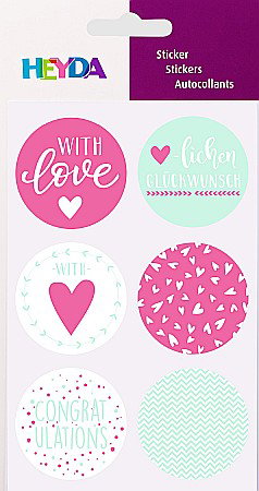 KP STICKERE LOVE PINK  6/SET HEYDA 3780803 [1]