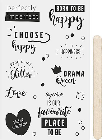 Stickere Decorative - KP STICKERE TRANSFERABILE HAPPY NEGRE 10*19CM HEYDA 3780907