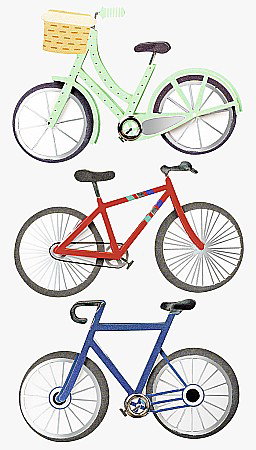 Etichete scolare si stickere - KP STICKER DECOR 7.5*16.5CM BICICLETE 3 PCS 3780738