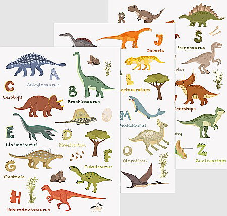 HOBBY - KP STICKER DECOR FEREASTRA DINOZAUR ABC 3 COLI/SET 3584446