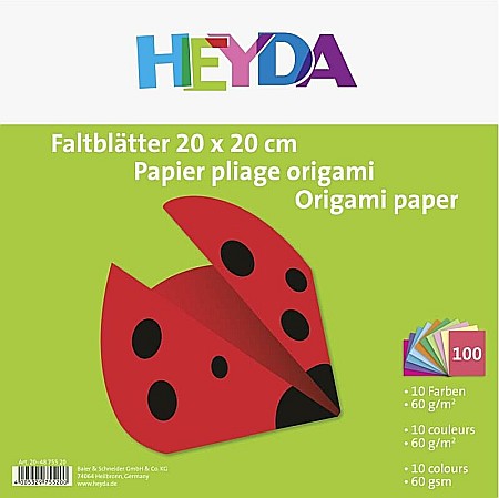 KP HARTIE ORIGAMI PATRATA 20*20CM 60GR 10 CULORI 100/SET 4875520 [1]