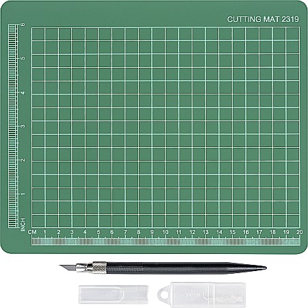 Plansete taiere si proiectare - KP SET DE TAIERE, PLANSETA TAIERE A4 SI ACCESORII, 8 PCS/SET, VERDE 4889529