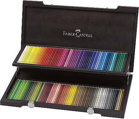 Seturi pentru arta - CUTIE LEMN 120 CREIOANE COLORATE POLYCHROMOS FABER-CASTELL FC110013SD