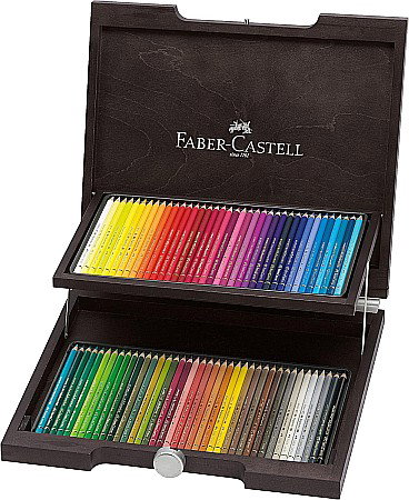 Seturi pentru arta - CUTIE LEMN 72 CREIOANE COLORATE POLYCHROMOS FABER-CASTELL  FC110072SD