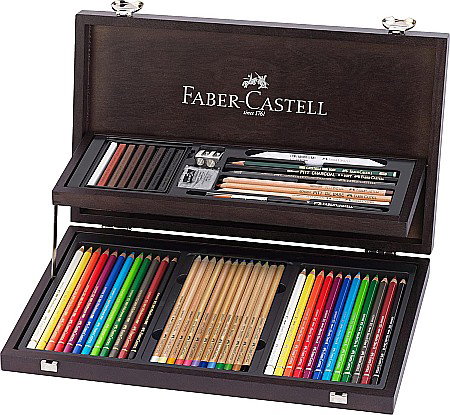Seturi pentru arta - CUTIE LEMN COMPENDIUM ARTA SI GRAFICA FABER-CASTELL  FC110084SD