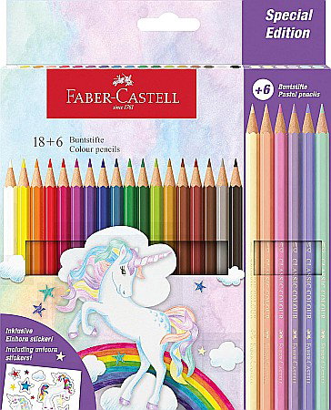 RECHIZITE SCOLARE IPB - LEC CREIOANE COLORATE FABER-CASTELL UNICORN 18/SET+6 FC111221