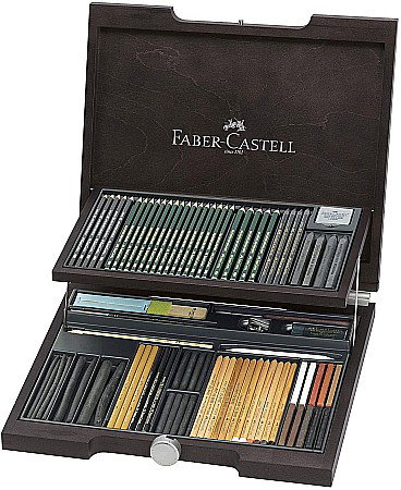 Seturi pentru arta - CUTIE LEMN 95 BUCATI PITT MONOCHROME 2 FABER-CASTELL FC112971SD
