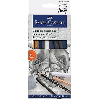 FINE ARTS&GRAPHICS - LEC SET DESEN CARBUNE SKETCH FABER-CASTELL 7 PIESE FC114002