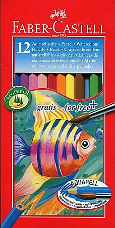 Creioane Colorate Acuarelabile la Set - LEC CREIOANE COLORATE FABER-CASTELL AQUARELL 12/SET FC114413
