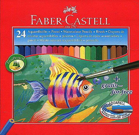 Creioane Colorate Acuarelabile la Set - LEC CREIOANE COLORATE FABER-CASTELL 24/SET FC114425