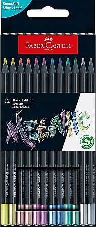 RECHIZITE SCOLARE IPB - LEC CREIOANE COLORATE FABER-CASTELL BLACK EDITION 12/SET FC116415 METALIZATE