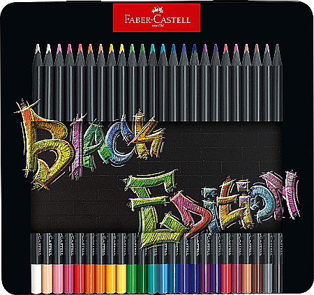 RECHIZITE SCOLARE IPB - LEC CREIOANE COLORATE FABER-CASTELL BLACK EDITION 24/SET FC116425 CUTIE METAL
