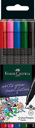 INSTRUMENTE DE SCRIS - LEC FINELINER FABER-CASTELL GRIP 0.4MM 5/SET FC151604
