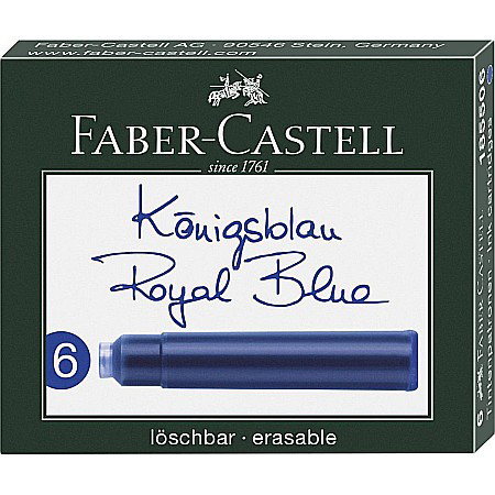 Cerneala Stilouri, Patroane cerneala - LEC PATROANE CERNEALA FABER-CASTELL ROYAL BLUE 6/SET FC185506