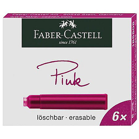 Cerneala Stilouri, Patroane cerneala - LEC PATROANE CERNEALA FABER-CASTELL MICI ROZ 6/SET FC185508