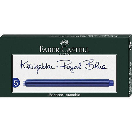 Cerneala Stilouri, Patroane cerneala - LEC PATROANE CERNEALA FABER-CASTELL MARI 5/SET ROYAL BLUE FC185524