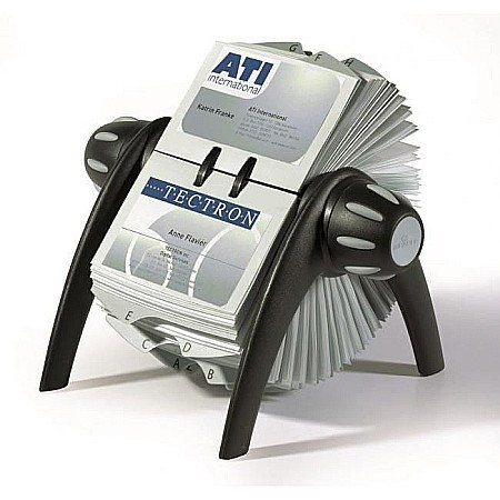 Suporturi si mape carti vizita - Suport Rotativ carti de vizita, ROLODEX, 400 carti de vizita, negru DB241701