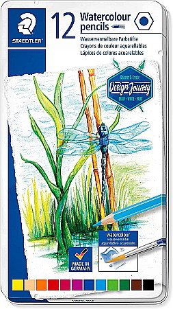 Creioane Colorate Acuarelabile la Set - GRI CREIOANE COLORATE AQUARELL STAEDTLER 12/SET CUTIE METALICA ST-14610C-M12