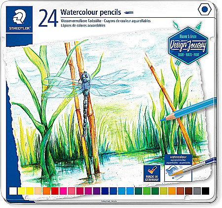 Creioane Colorate Acuarelabile la Set - CREIOANE COLORATE AQUARELL STAEDTLER 24/SET CUTIE METALICA ST-14610C-M24