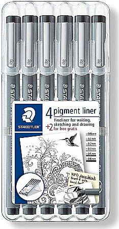 FINE ARTS&GRAPHICS - GRI FINELINER STAEDTLER PIGMENT 4+2 308SB6P