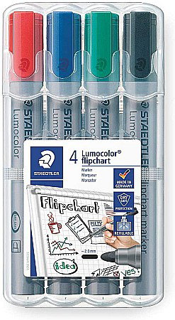 Marker flipchart - GRI MARKER STAEDTLER FLIPCHART 356WP4 4/SET