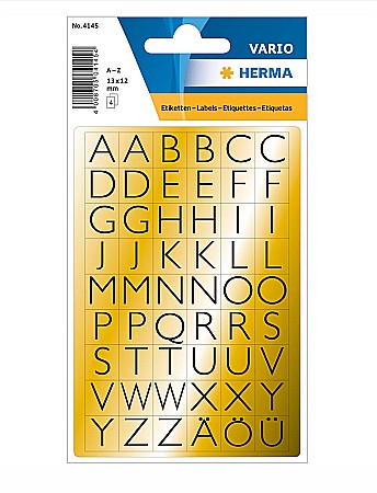 TOR STICKER LITERE A-Z NEGRE ,FOLIE AURIE H4145 [0]