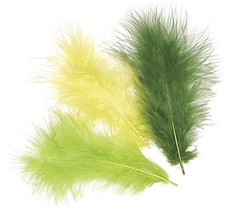Pene - KP PENE DECOR MARABOU 10CM 15/SET MIX VERDE DESCHIS 6619943