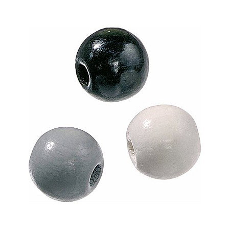 Margele din Lemn - KP MARGELE LEMN 4 MM 165/SET MIX  NEGRU GRI ALB 6012411