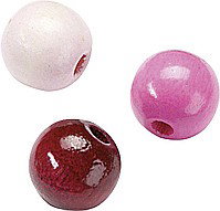 Margele din Lemn - KP MARGELE LEMN 10 MM 50/SET MIX ROZ 6013004