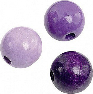 Margele din Lemn - KP MARGELE LEMN 10 MM 50/SET MIX MOV LILA 6013005
