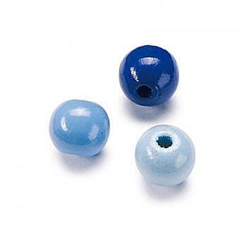 Margele din Lemn - KP MARGELE LEMN 10 MM 50/SET MIX ALBASTRU 6013007