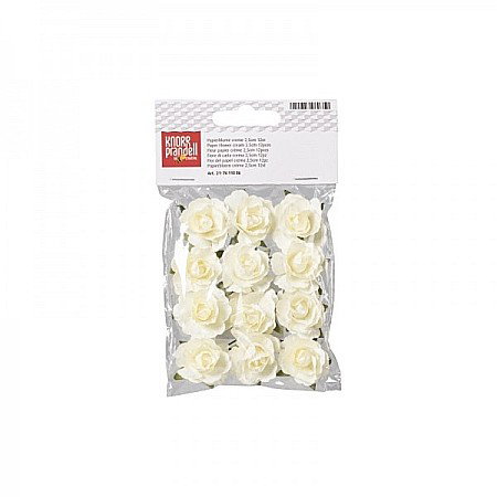 Martisor si 8 Martie - KP TRANDAFIRI HARTIE 2.5CM 12/SET CREM 7611006