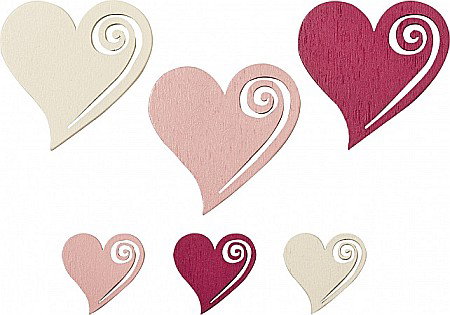 Ziua indragostitilor & Dragobete - KP DECORATIUNI LEMN 54/SET INIMIOARE ROMANTICE 8001306
