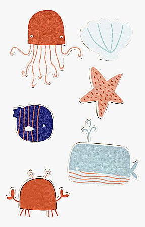Stickere Decorative - KP STICKER DECOR LEMN 2.5-5CM ANIMALE MARINE 8001321